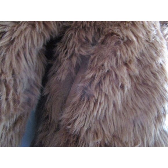 Abercrombie and Fitch XS Faux Fur Jacket In Rust Brown GUC - Picture 9 of 16